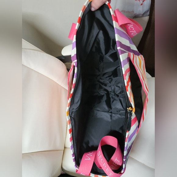 Victoria's Secret Special Edition Striped Weekender Tote - Picture 3 of 7